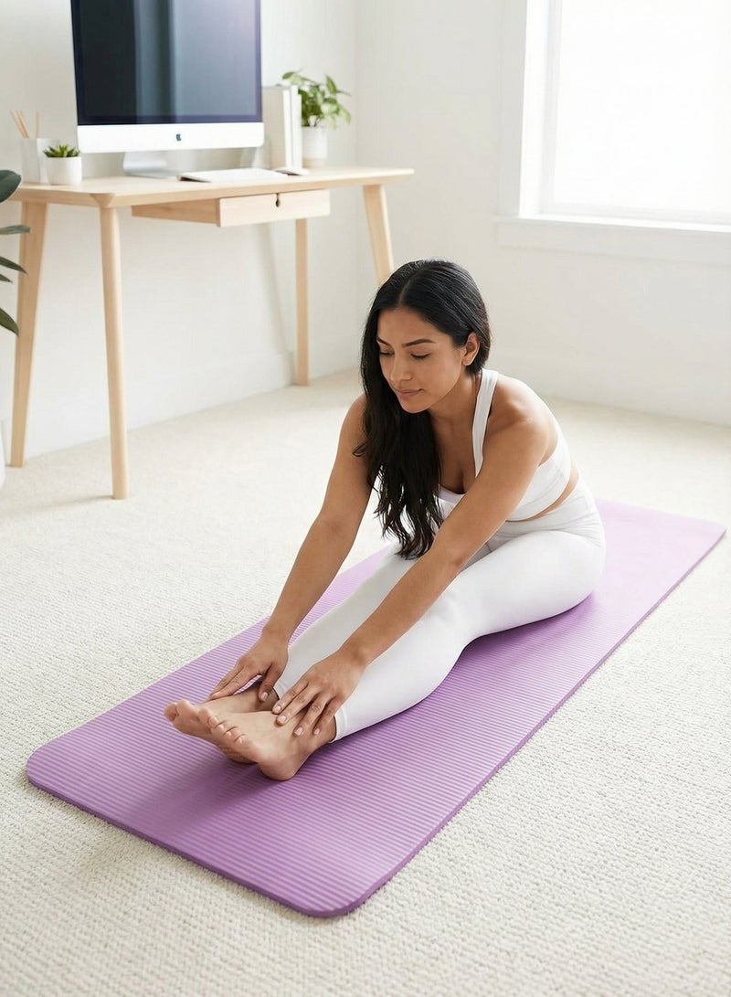 Lightweight Purple Yoga Mat with Anti-Slip Texture – Ideal for Beginners, Includes Carry Strap for Easy Transport - Image 4